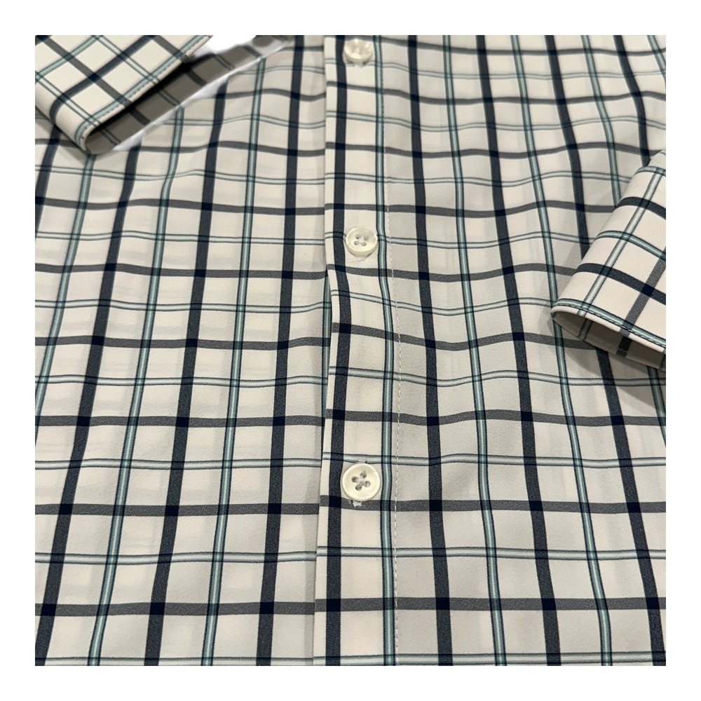 Men's Mizzen + Main Leeward Button Down Shirt‎ White Plaid Trim Fit Size Large - Picture 4 of 11